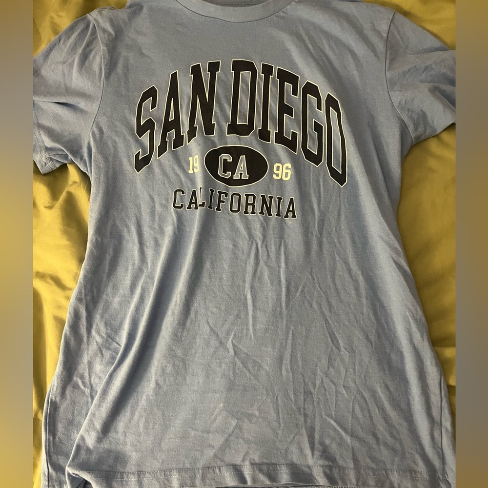 blue san diego plain t shirt size medium